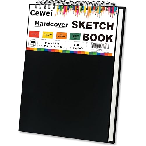 9" x 12" Sketch Book, Top Spiral Sketchbook, 100 Sheets Sketch Pad, (68 lb/100 GSM) Drawing Paper Pad, Drawing Pad for Kids, Artist Sketchbook for Drawing, Illustration & Art Supplies.