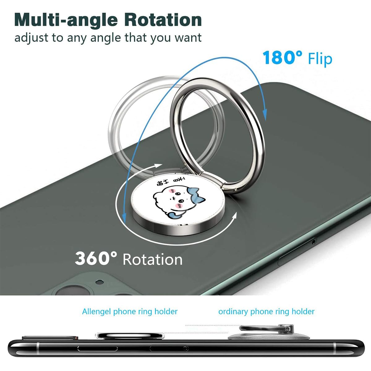 Amazon.co.jp: スマホリング 薄型 ちいかわ ハチワレ 携帯リング
