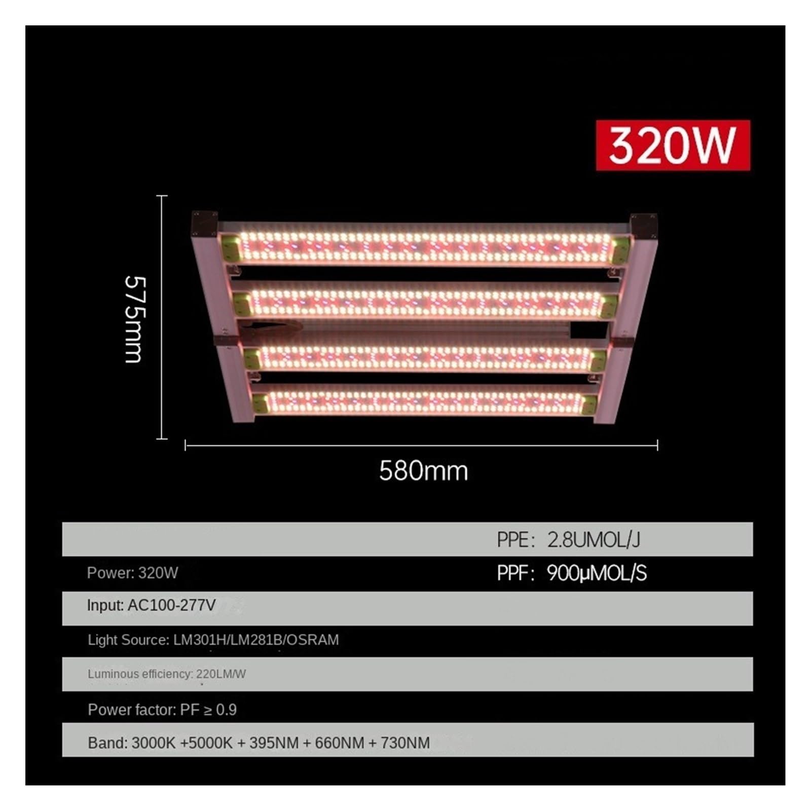 Luz LED regulable for cultivo LM301H, 1000W, 1200W, lámpara hidropónica for plantas, tienda de, iluminación invernadero Iluminador hortícola(1200W)