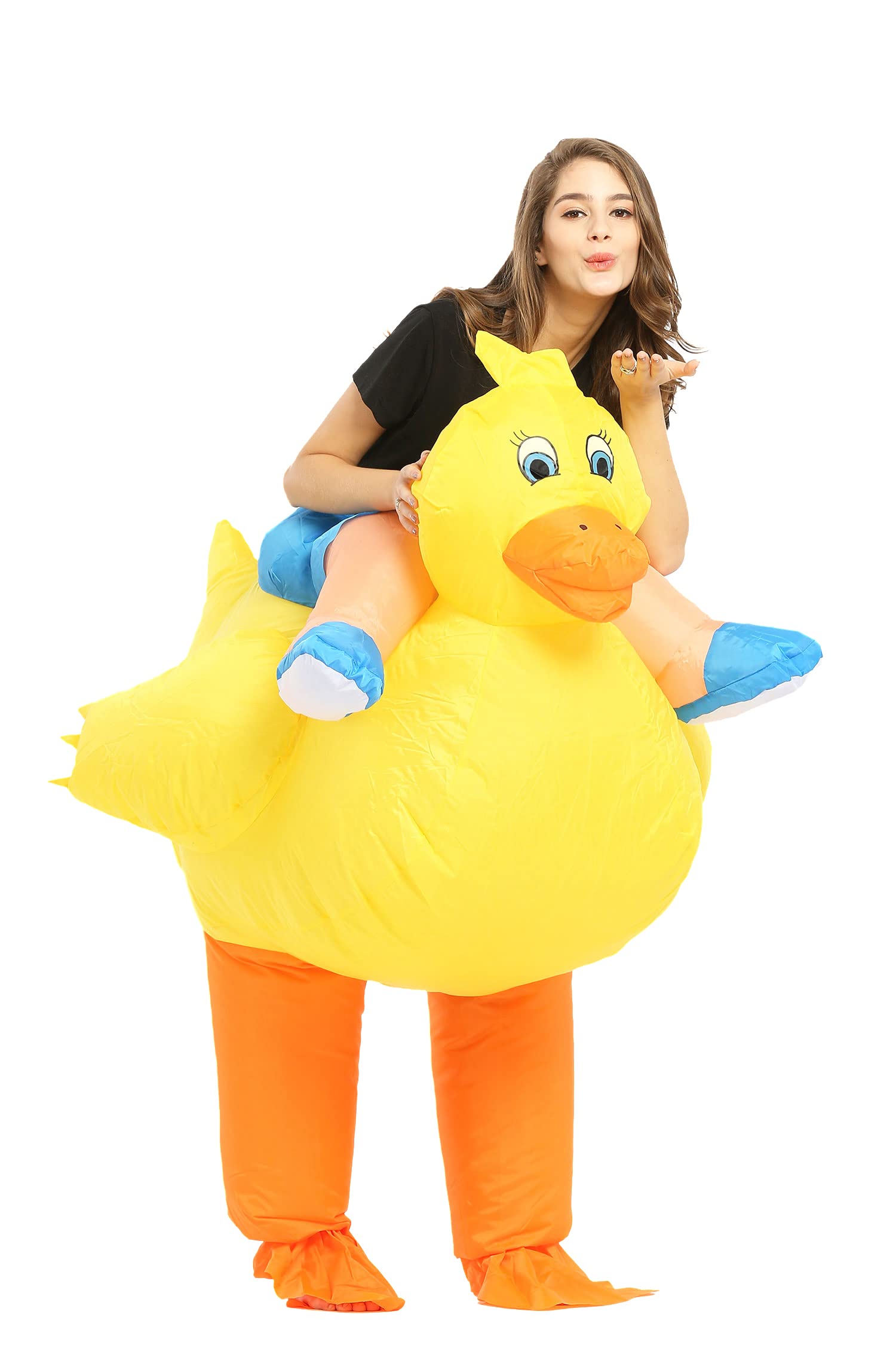 Disfraz inflable de pato amarillo despedida de soltero Noche de Halloween Animal Fancy Dress