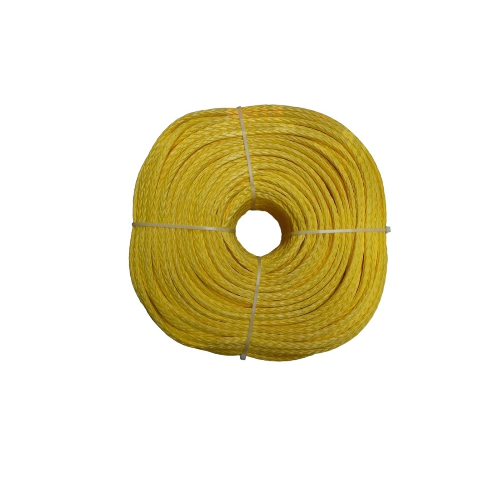 Edede Giallo Winch Rope, 6Mm X 100M Uhmwpe Fiber Synthetic Winch Tow Rope/Cable For Atv Utv Suv 4X4 4Wd Off-Road(Giallo)