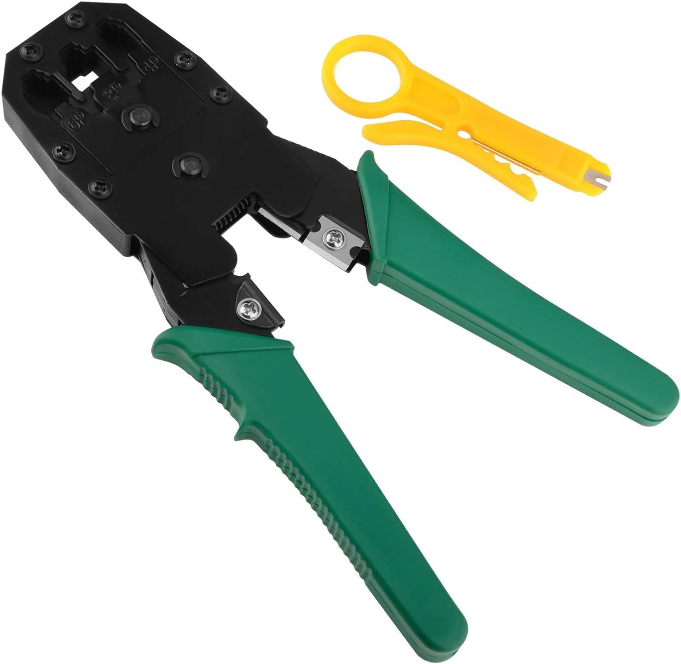 Storin RJ45 Cable Crimping Tool 3 in 1 Modular Crimping Tool for RJ45 RJ12 RJ11 UTP Cat5E/Cat6 LAN Cutter 4P4C 4P2C