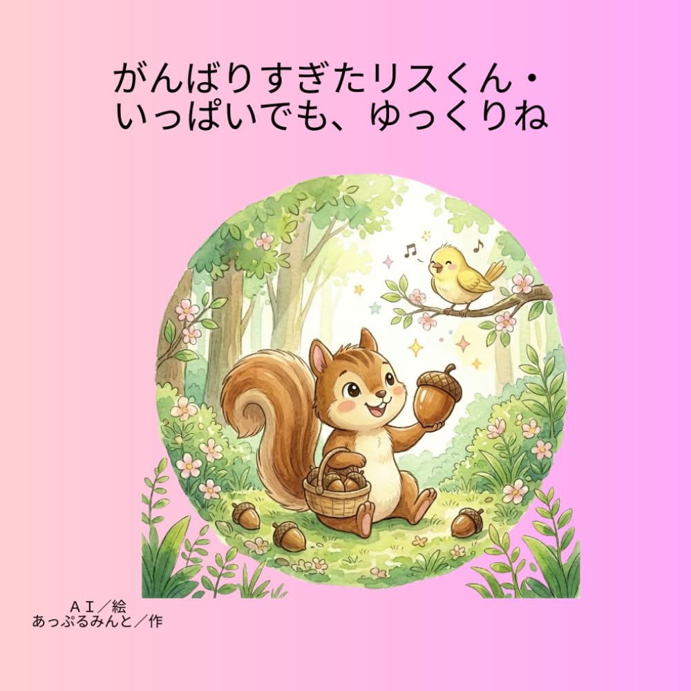 がんばりすぎたリスくん・いっぱいでも、ゆっくりね