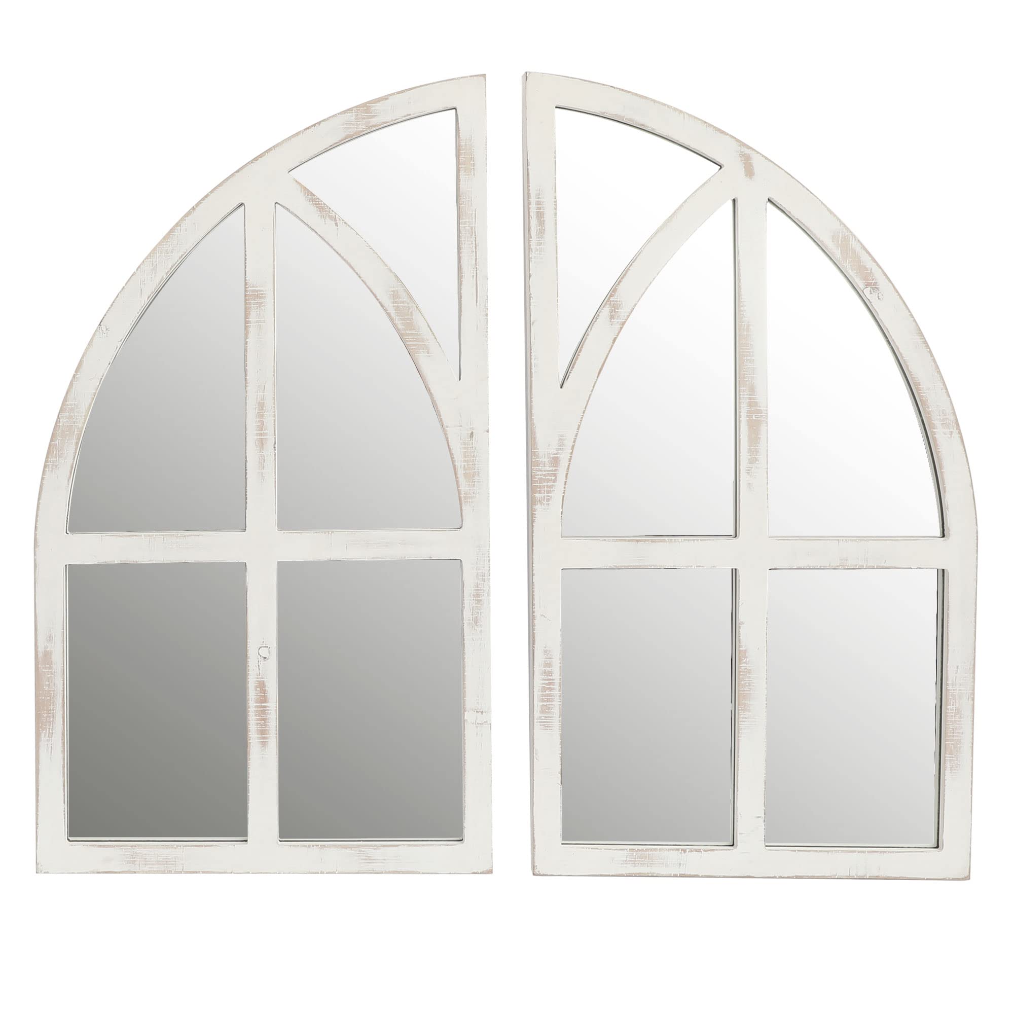 FLORA Farmhouse Mirror, Arch Window Wall Mirror for Kitchen Bedroom Living Room Wall Decor, Set of 2