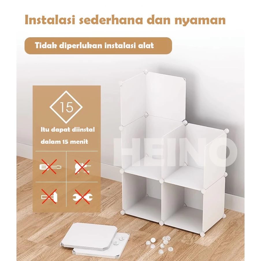 Image of Kids Plastic Collapsible Wardrobe Organizer for Storage | Cute Cartoon Design | Heavy Duty Cloth Organizer for Storage | Easy to Assemble | Perfect for Kids Room & Home (White)