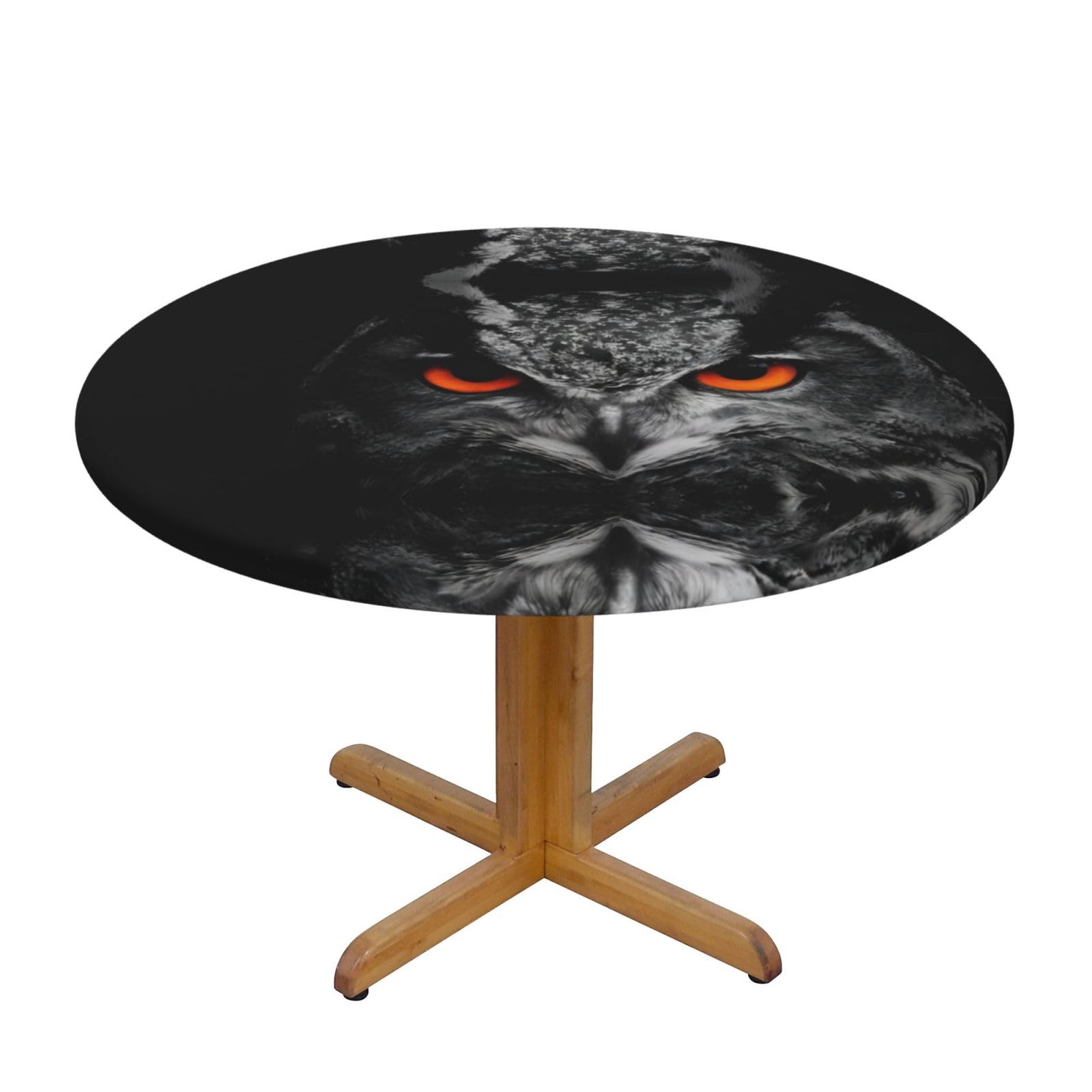 ZQYTGFDC Owl Eyes S Decorative Round Tablecloth Waterproof Anti Stain Oil Proof Size for 40 50 inch