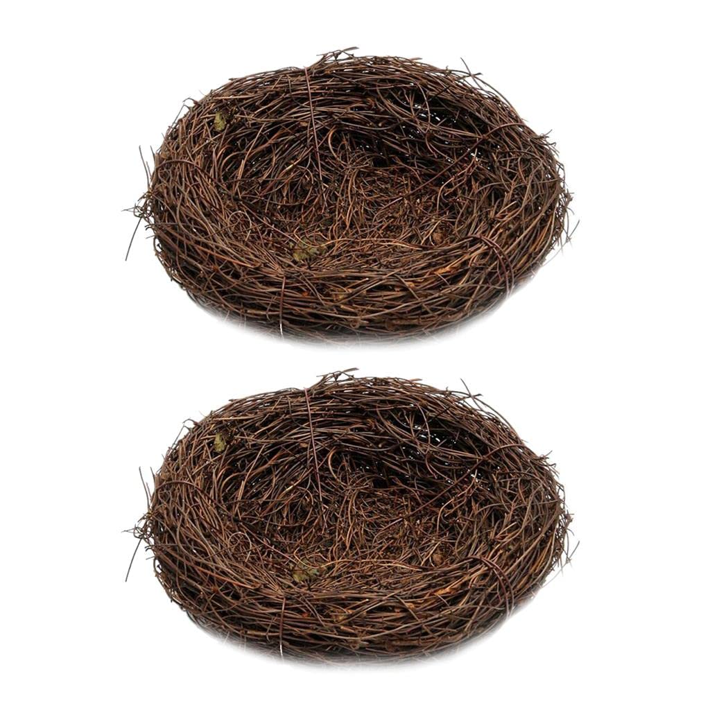 CALANDIS™ 2pcs Handmade Vine Bird Nest Nature Craft Garden Holiday Decoration 6cm | Birdhouses | Bird & Wildlife Accessories | Yard, Garden & Outdoor Living-image-11