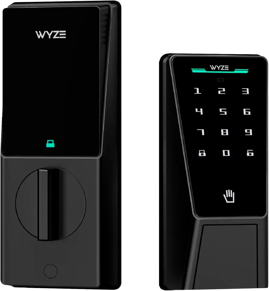 Wyze Palm Lock, Smart Door Lock with Palm Vein Recognition, Keyless Entry Smart Locks for Front Door, Keypad, Auto Lock, Dual Battery, Wi-Fi, Works with Alexa &amp; Google, BHMA, IP53, Mechanical Key