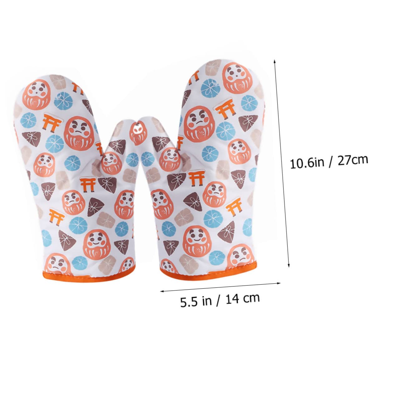 DECHOUS 2 Paia guanti isolanti thermal gloves resistenti al calore guanti da cucina Gadget stufa guanto fornitura cucina guanti da forno antiscivolo poliestere Orange