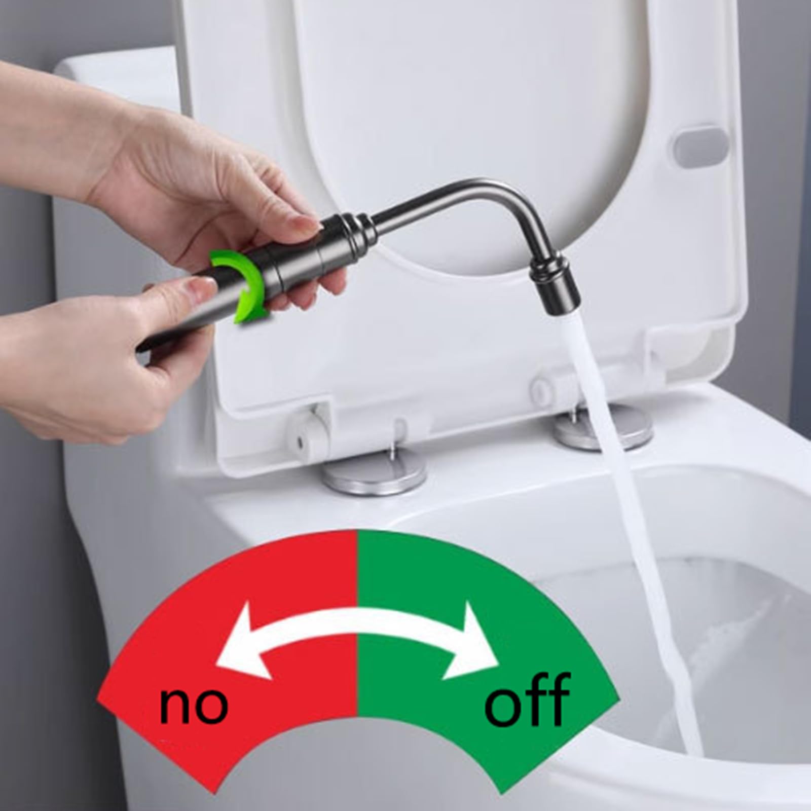 Ducha de Inodoro para Conectar Al Wc Presión de Agua Ajustable Rociador de Bidé de Mano para La Higiene Personal Gris