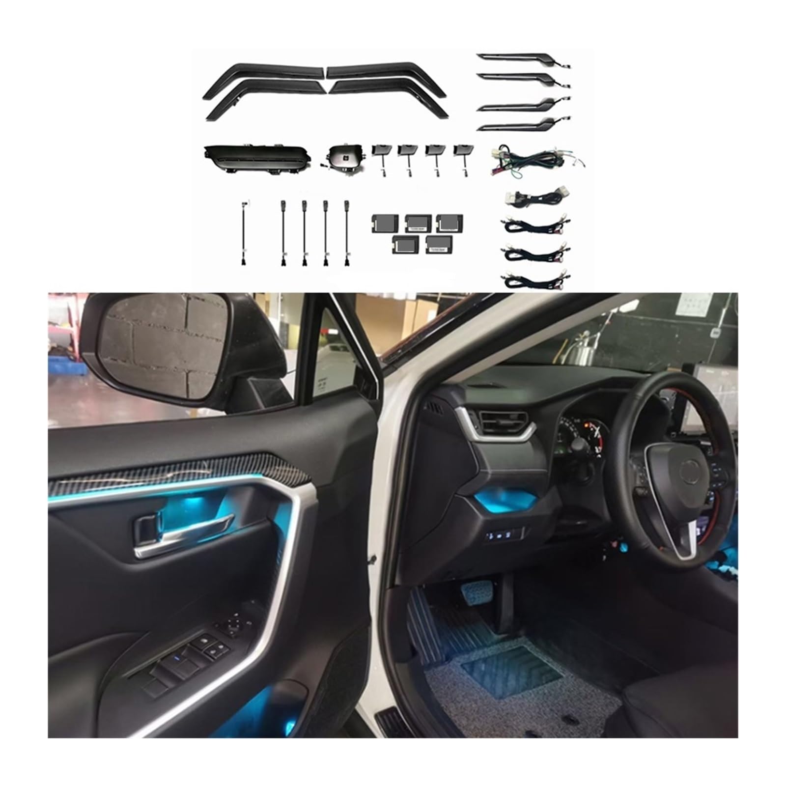XCZPRKMXY Decorative Atmosphere Lamp Car Led Interior Door Dashboard Ambient Light Easy Installation Compatible with Rav4 2020