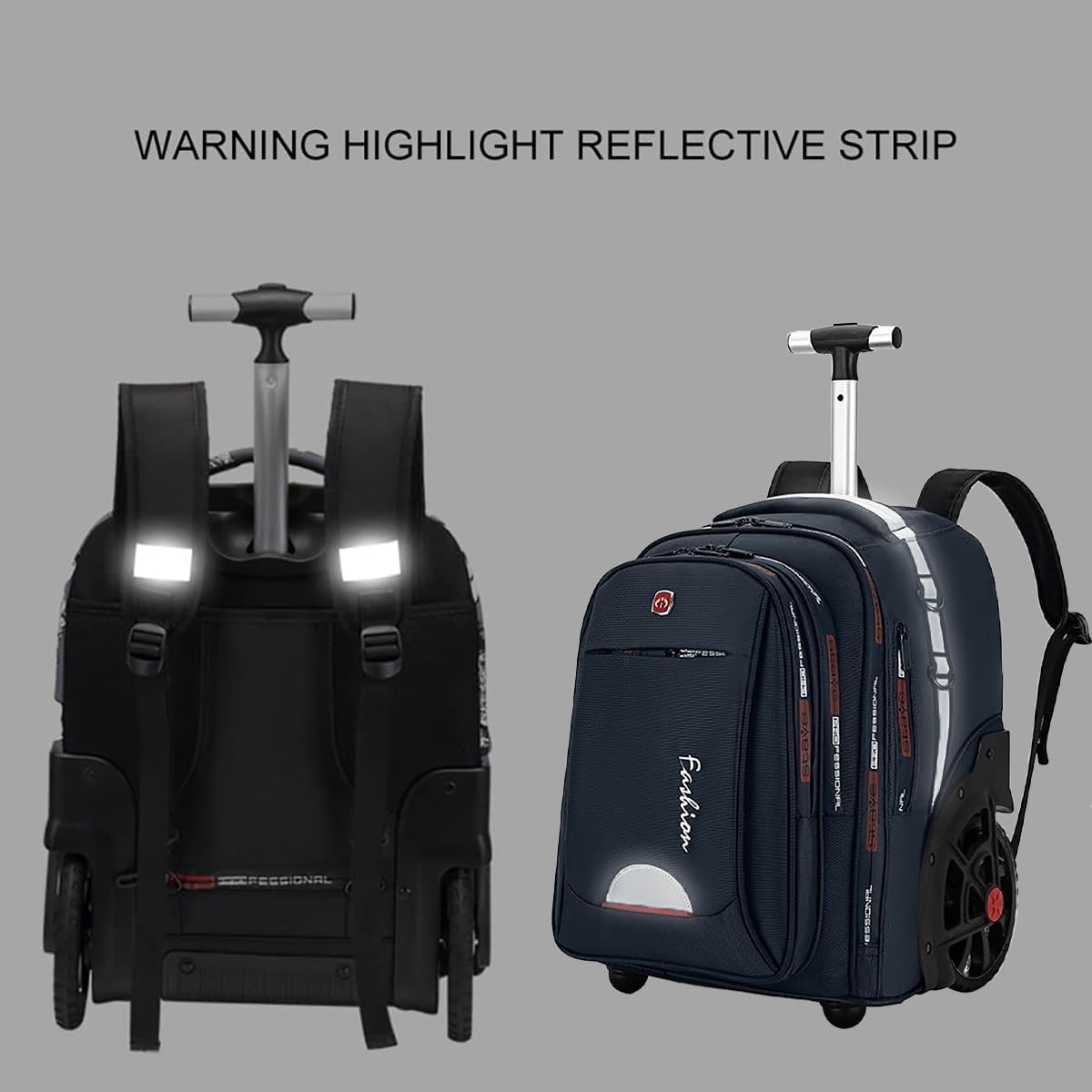 Rolling Backpack for Adults, 22 Inch Backpack with Wheels for Business, College Student and Travel Commuter, Waterproof Wheeled Backpack (blue) - Image 6