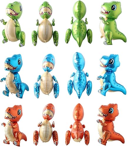 Miniatura 5 de Globos de dinosaurio de pie con diseño de tiranosaurio para fiesta de cumpleaños, baby shower. Kit de decoración de suministros inflables para