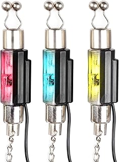 Alarmas de pesca, 3 piezas por juego, Original, con luz y sonido, para mordida, con 1 salida a altavoz y un indicador de cierre con 2 LEDs, función ajustable: 3 modos de sensibilidad, 4 modos de to...