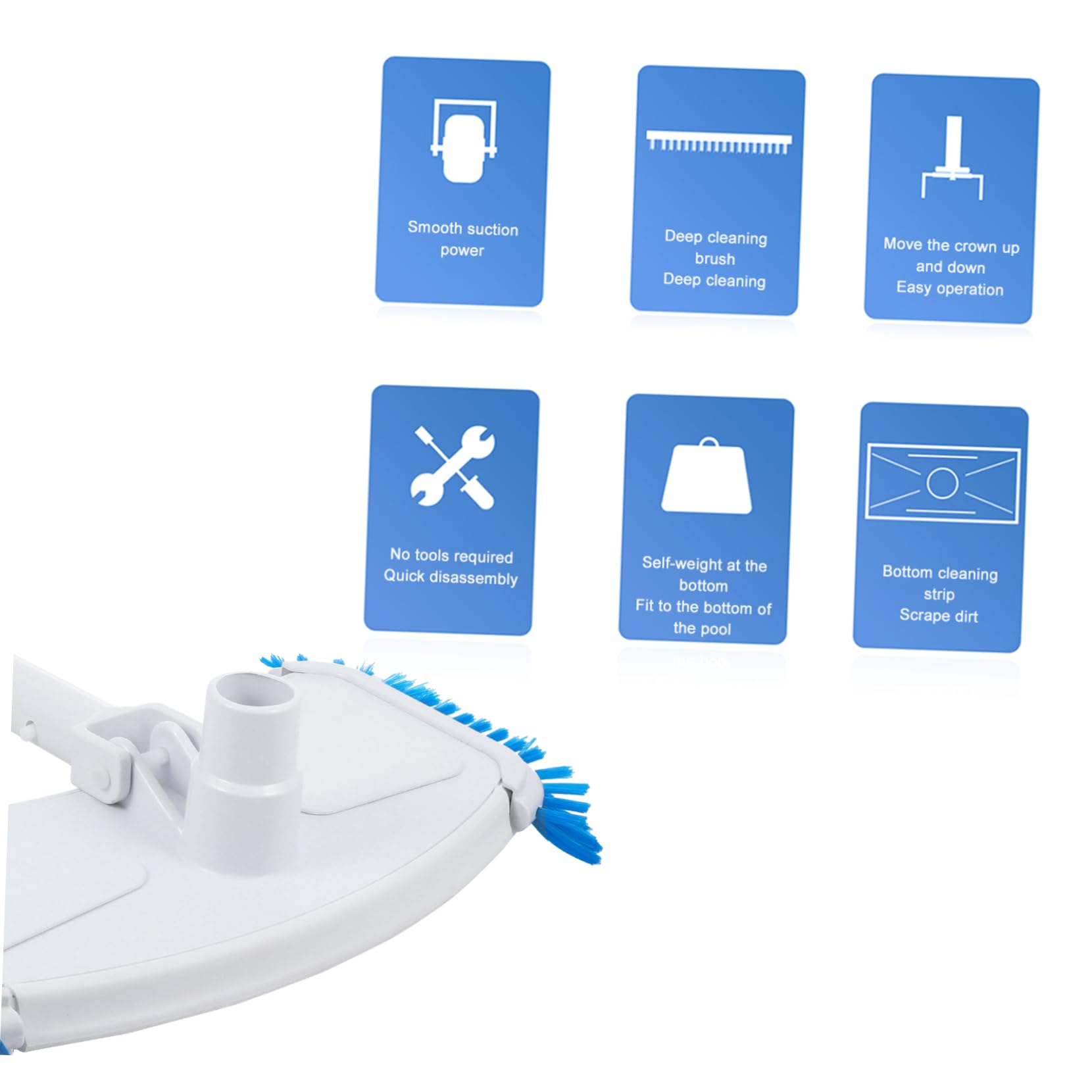 Sosoport Pool Cleaning Suction Head Plastic Lightweight and Portable Perfect for Swimming Pools Fish