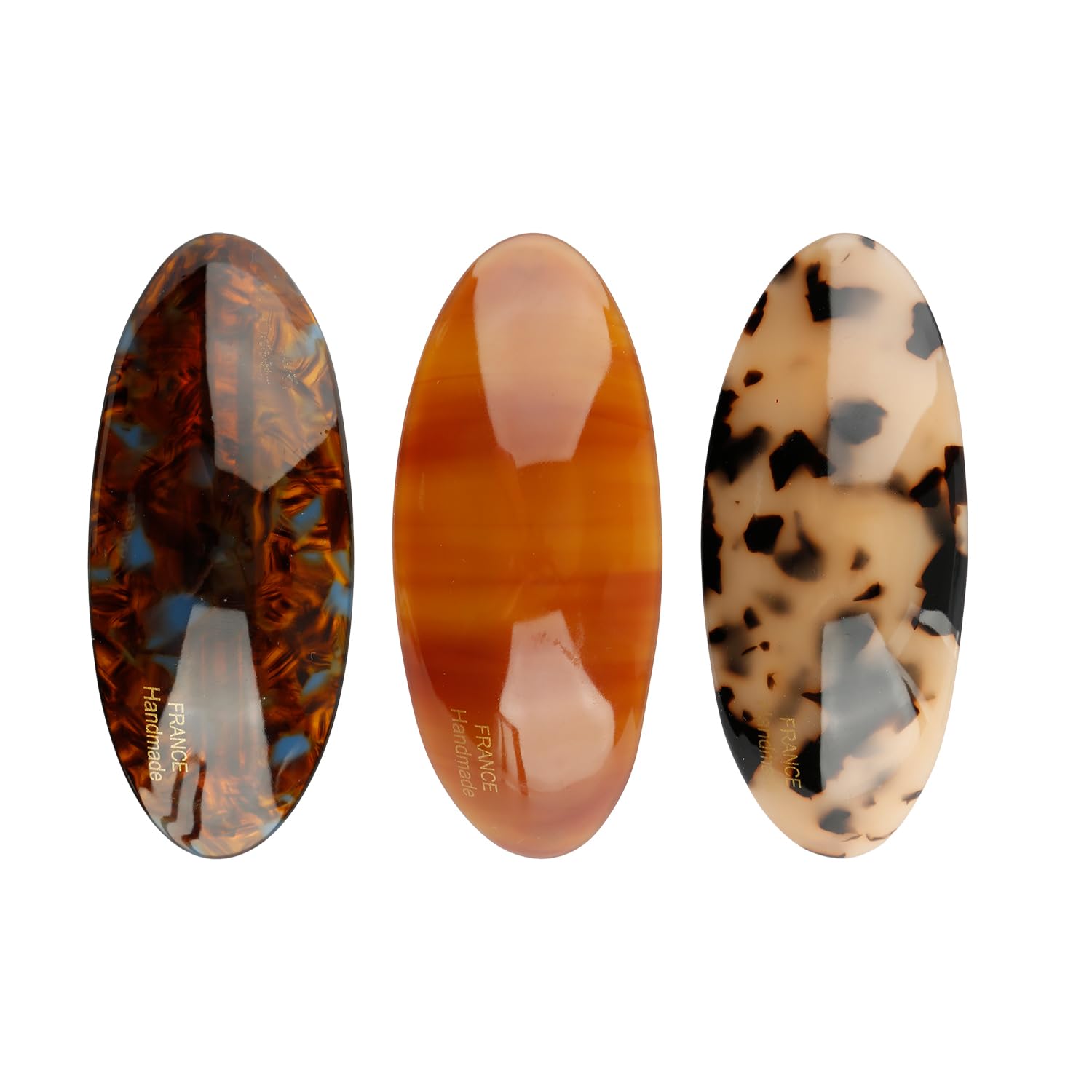 Tabanzhe Acetate Hair Barrette-3PCS Vintage Large Hair Clips for Women French Tortoise Shell Hair Barrette Hair Styling Accessories for Women Girls Ladies Thick Hair