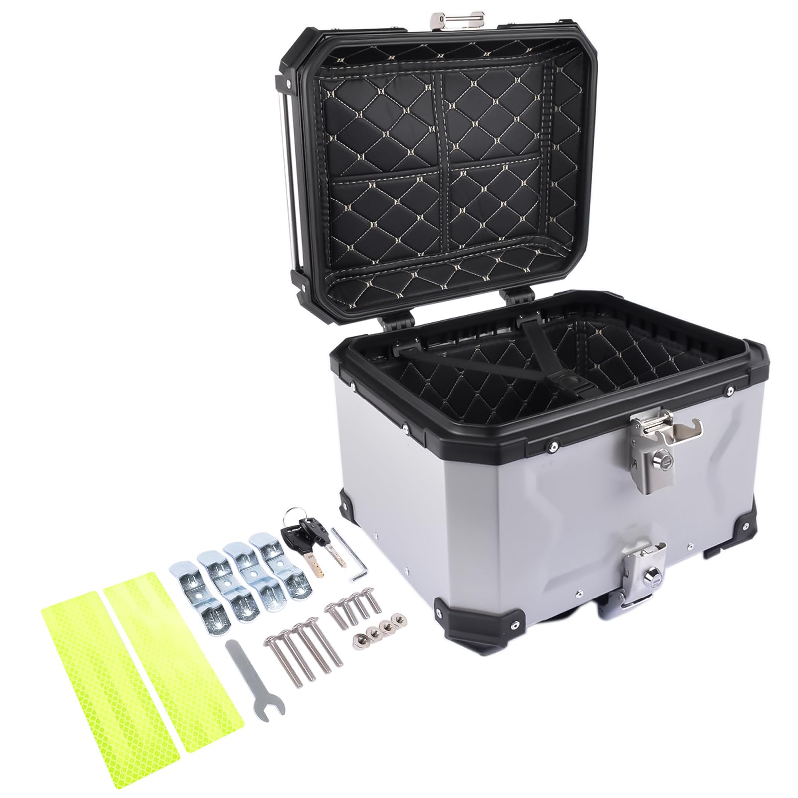 Video's over Wat is Aluminium Zijbagage voor CB400f Motorfiets Panniers Koffer Achter Harde Case Waterdicht