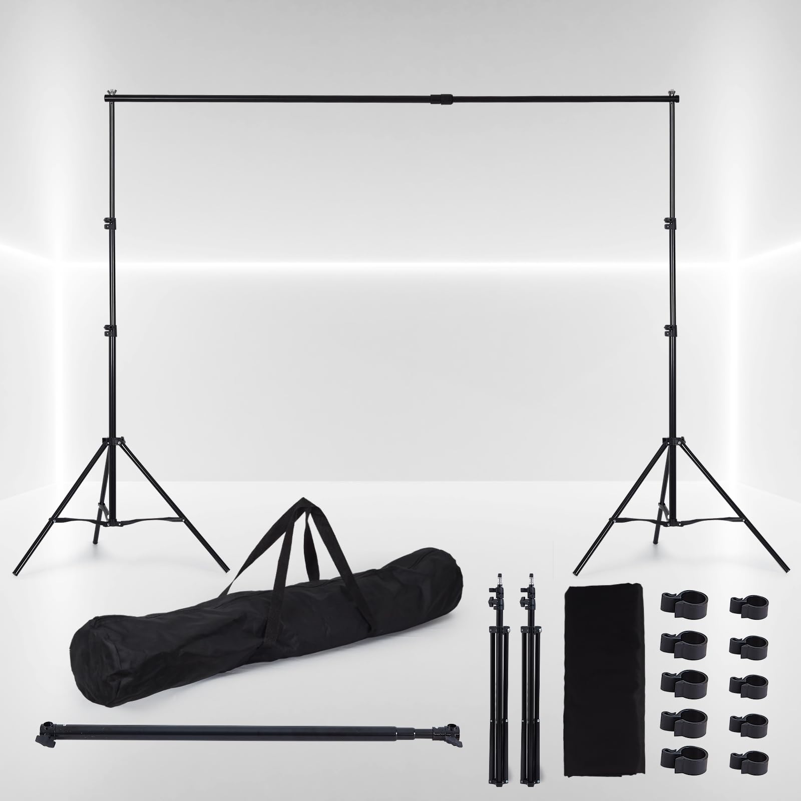 Escenario de marionetas para el aula, teatro de marionetas con 2 trípodes, barra transversal, cortina y bolsa de transporte, escenario portátil adecuado para la escuela, iglesias y