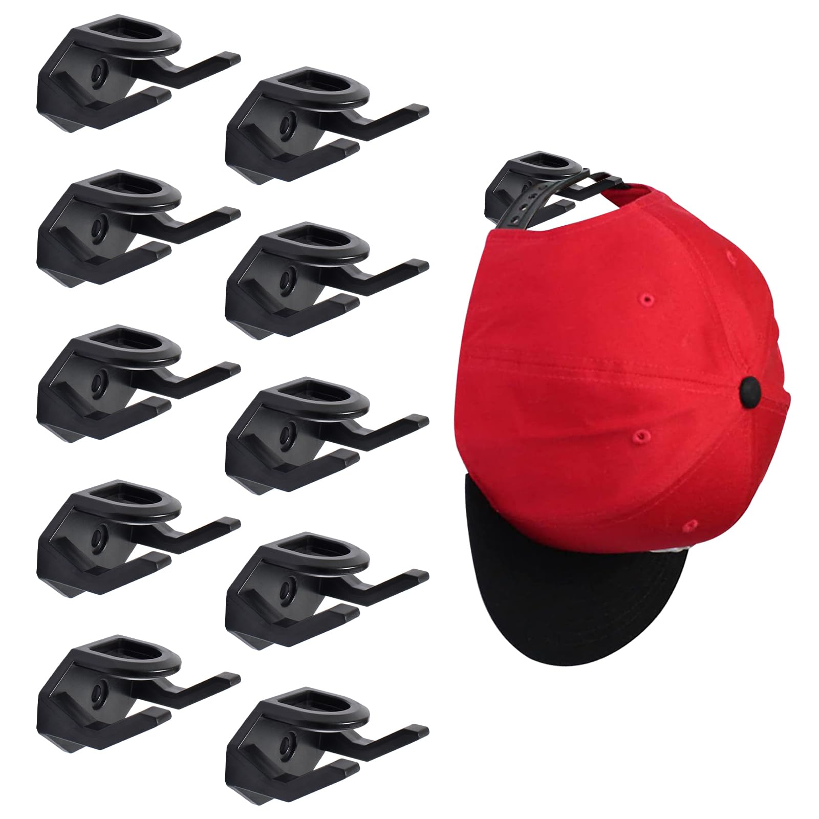 10 Ganci Autoadesivi Per Cappelli - Porta Cappelli Da Baseball Con Viti E Adesivi - Foto 12
