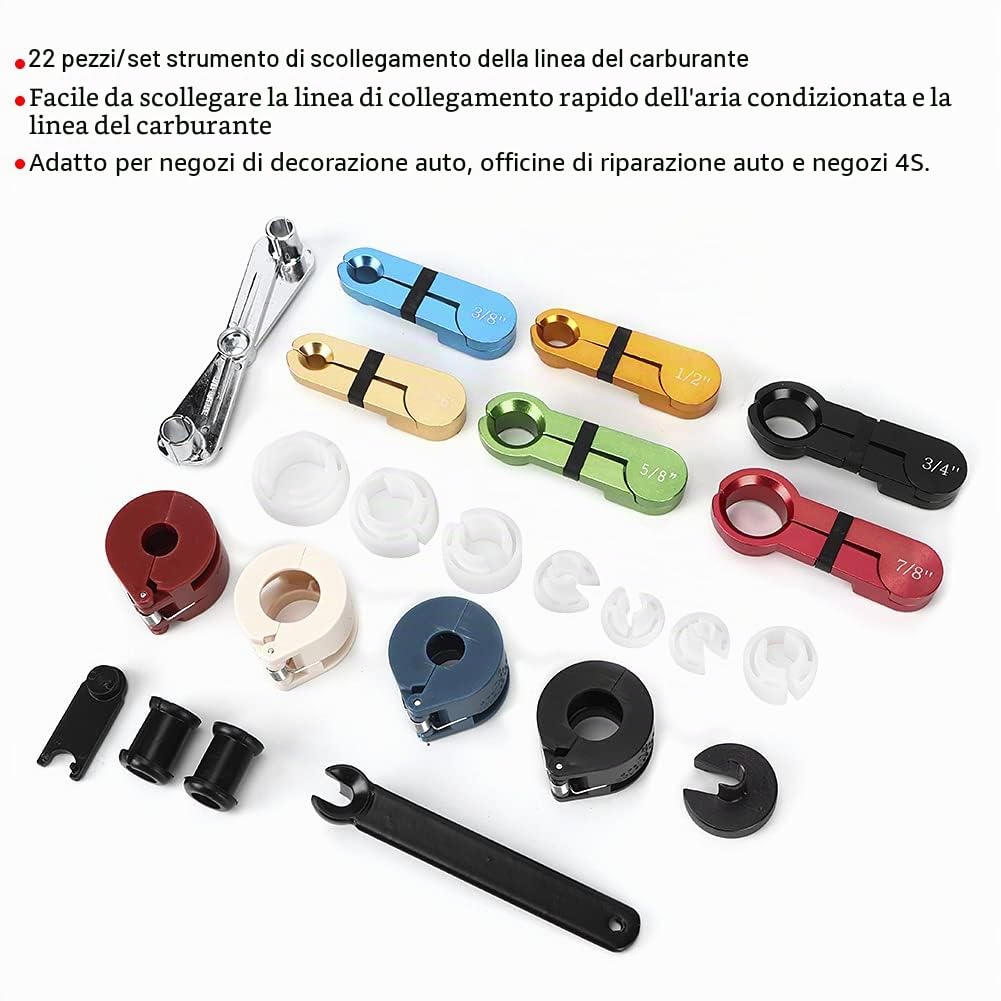 Rimozione della tubazione del carburante 22 pezzi/set kit di strumenti per la disconnessione dell'olio del tubo dell'aria condizionata dell'automobile Riparazione del veicolo