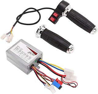 SPYMINNPOO Electric Bike Throttle Grip Set, 36V 350W 3 Speed Throttle Handle with Brushed Controller E Bike Motor Electric Scooter Accessories Cycling Diy Retrofit Kit
