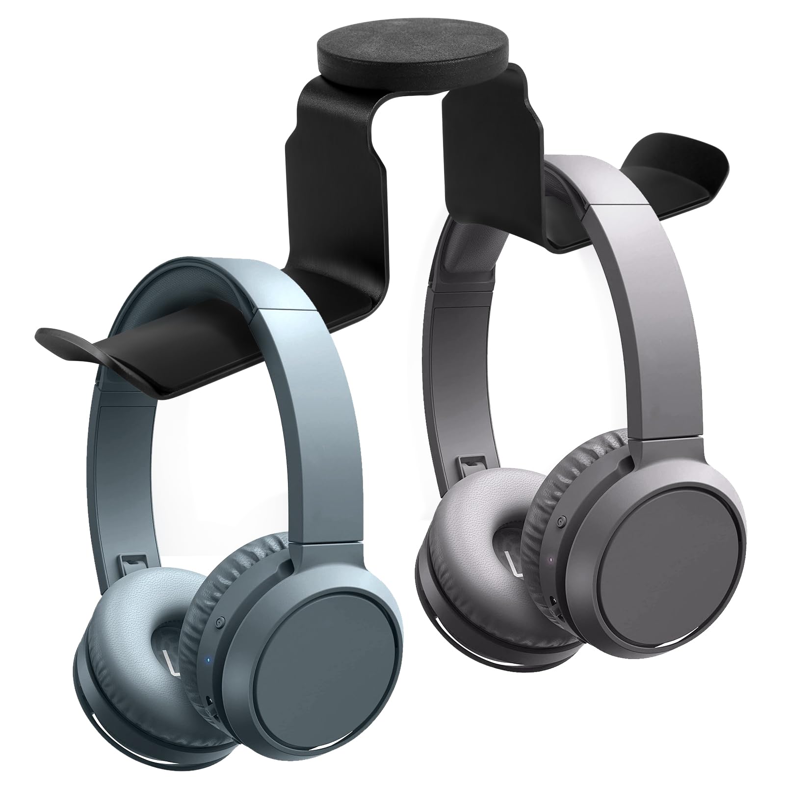 Bonsture Magnetic Headphone Holder, Dual Headset Hooks, Aluminum Headphone Hanger for Desk & Table, Headphone Mount Stand with Rubber Pad, Compatible