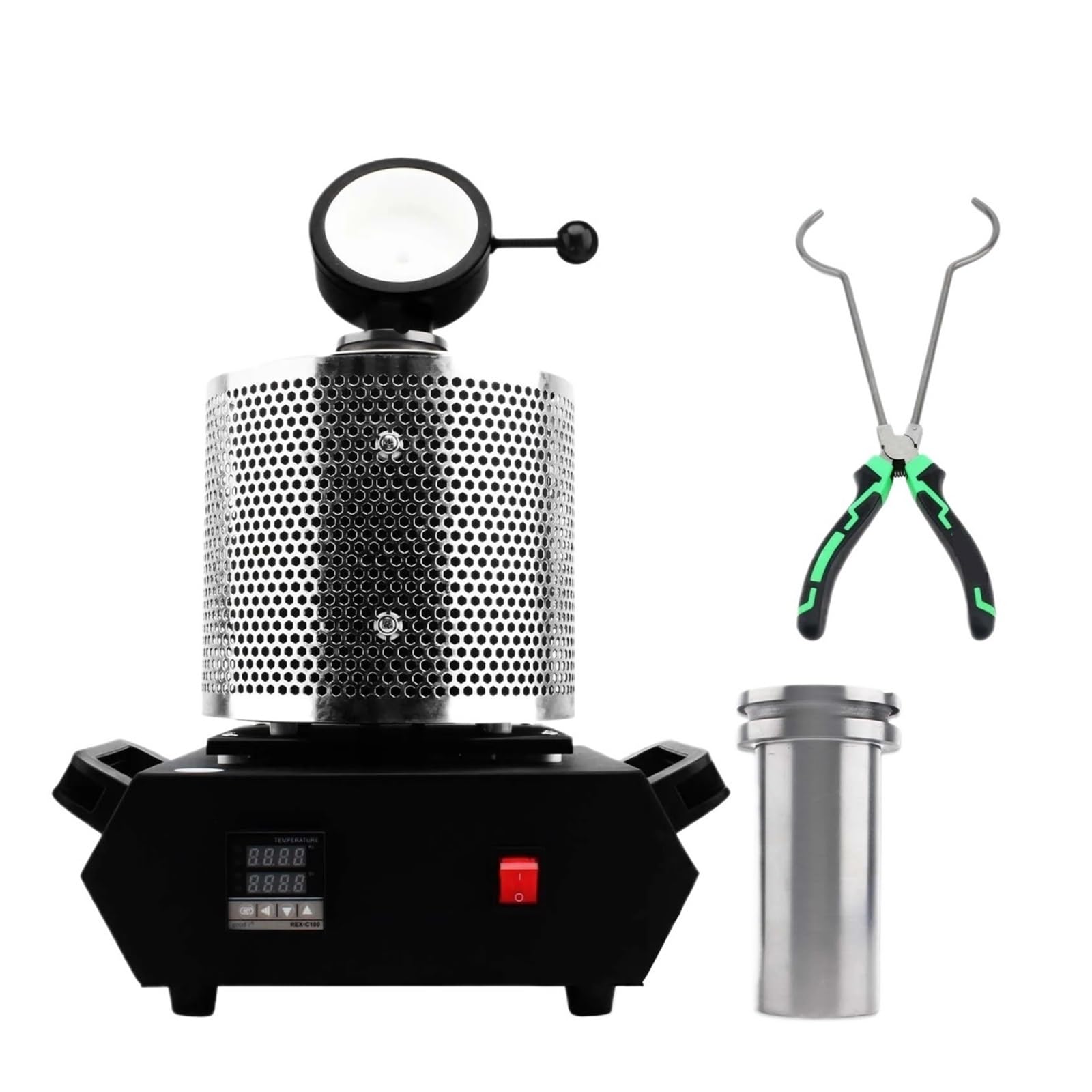 Piec Do Topienia Złota 3 Kg - Przenośny Metalu, Sprzęt, Srebra I Aluminium, Tygiel Kwarcowy Bezpieczne i wydajne ogrzewanie metalu(Black 3kg)