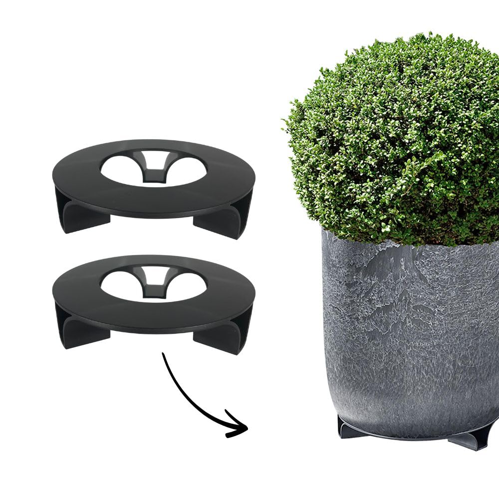 Zestaw 2 podstawek na doniczkę – kolor: czarny – okrągły – średnica 16 cm – materiał – Made in Germany
