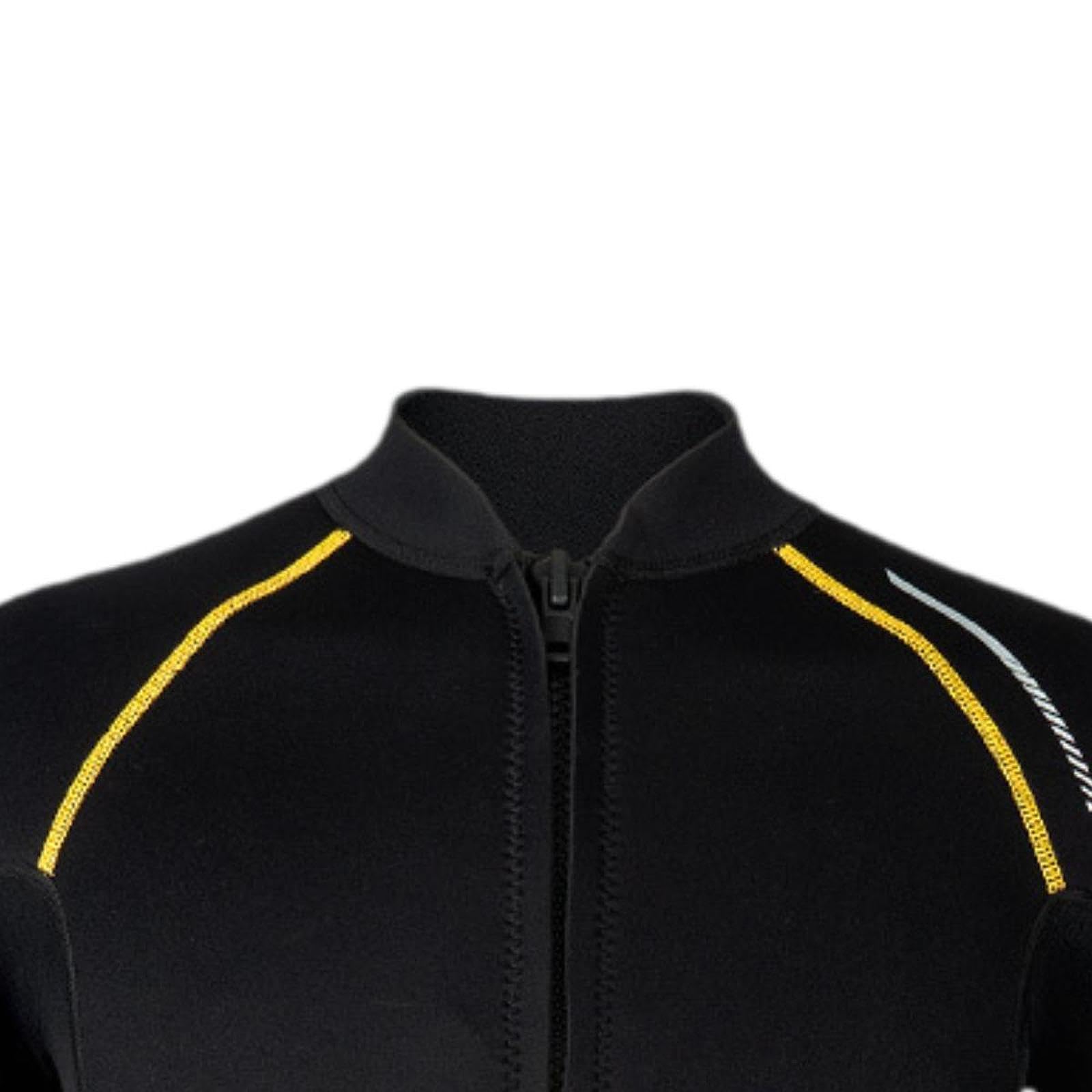 Vaveren Men Wetsuit Top Swimsuit Scuba Diving Suit Front Zipper Jacket Swimming Suit 1.5mm Neoprene Wetsuit for Canoeing Water Sports, M