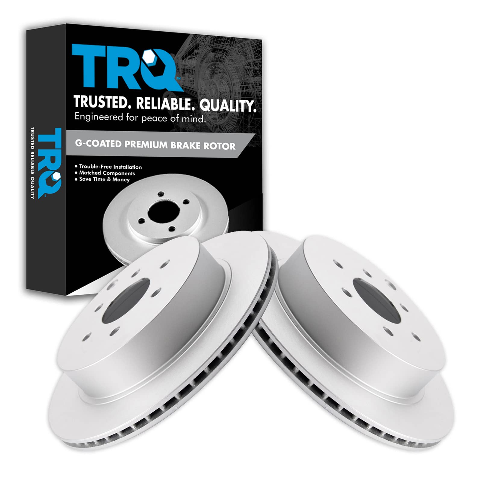 TRQ Rear Brake Rotor Set Fits 2005-2012 Nissan Pathfinder