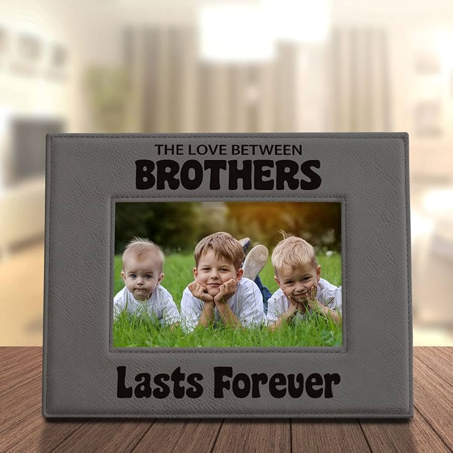 ークにて The Love Between Brothers Lasts Forever 4x6インチ 木製写真フレーム 兄弟や兄弟へ