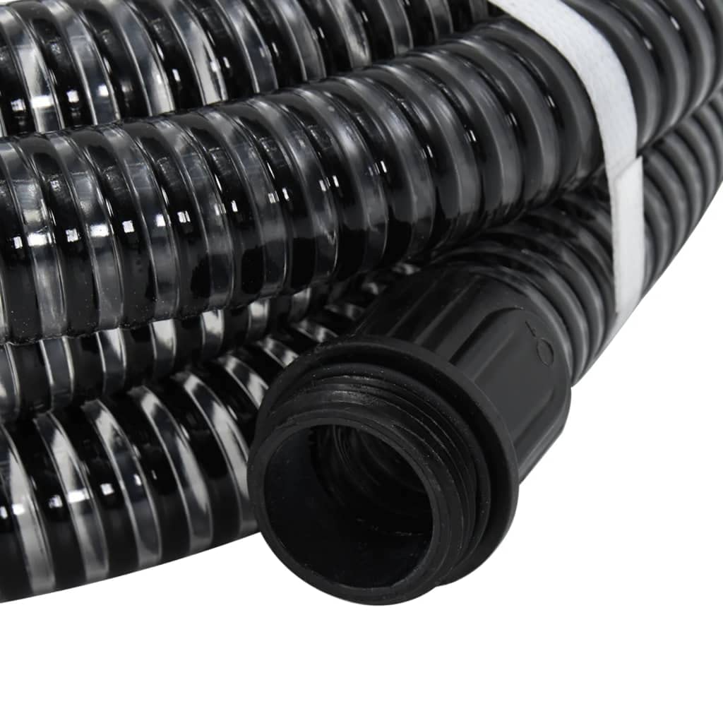 Knerpwd Black-A Suction Hose 1.1 Inch 5 Meter Black Pvc With Foot Valve And Strainer For Water Filters Garden Pumps