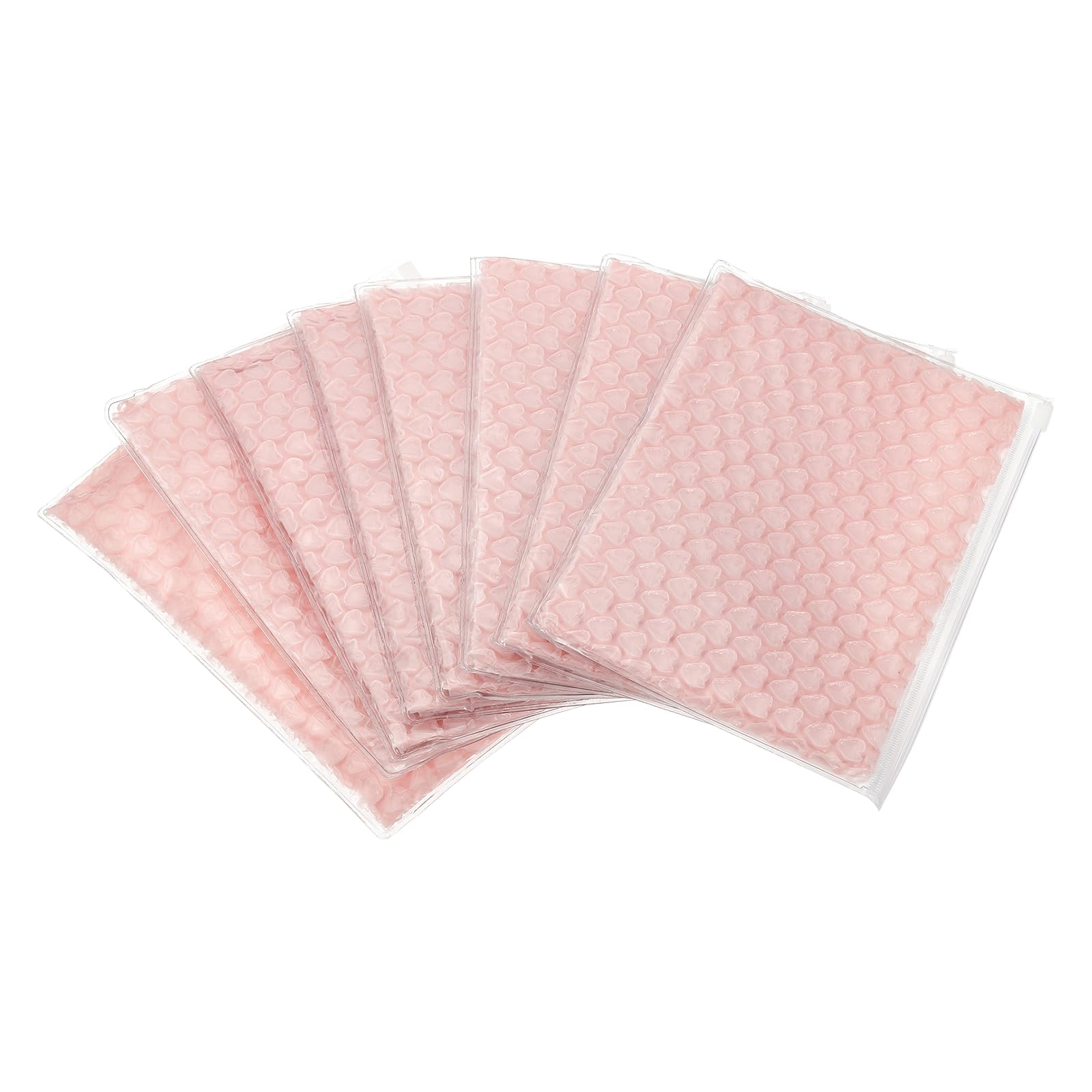 DEFANEX 8pcs Clear Bubble Bags Heart Bubble Wrapping Pouches Zipper Packing Cushioning Bag(6 x 9 Inch) - Lightweight & Economic, for Mailing Shipping Packaging Storage, Light Pink