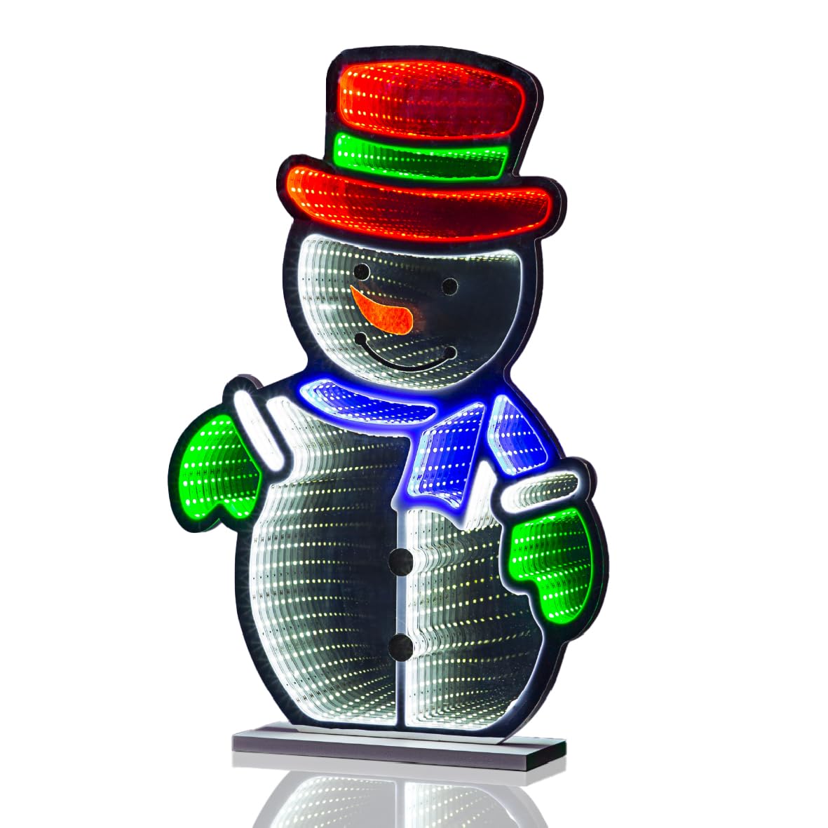 The Christmas Workshop Snowman Infinity Light/Double-Sided Multi-Coloured Christmas Light / 5 Metre Lead Wire / 60cm Height (73679) — image 1