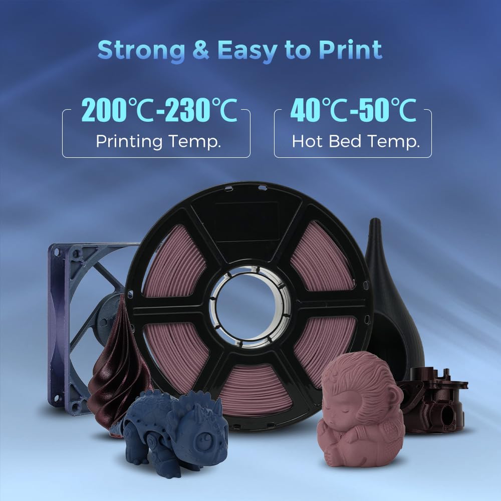 FLASHFORGE Filamento PLA in Fibra di Carbonio 1,75mm, Filamento per Stampante 3D PLA Rinforzato con Fibra di Carbonio, Bobina da 1kg Precisione dimensionale +/- 0,02mm, Alta Resistenza all'abrasione