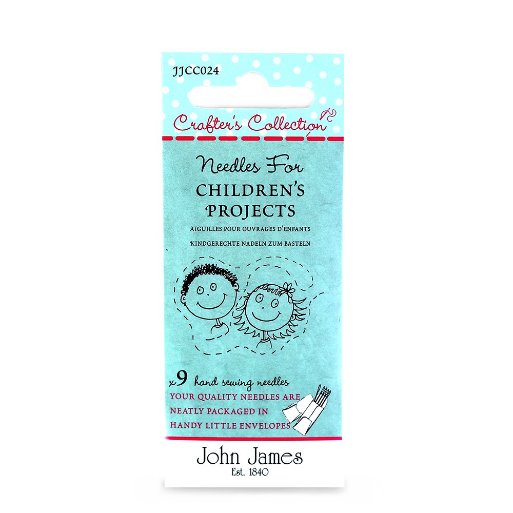John James Crafter's Collection Needles for Children's Projects Plastic Safety Needles for Children Contains 9 Needles - Sizes: 1 and 18