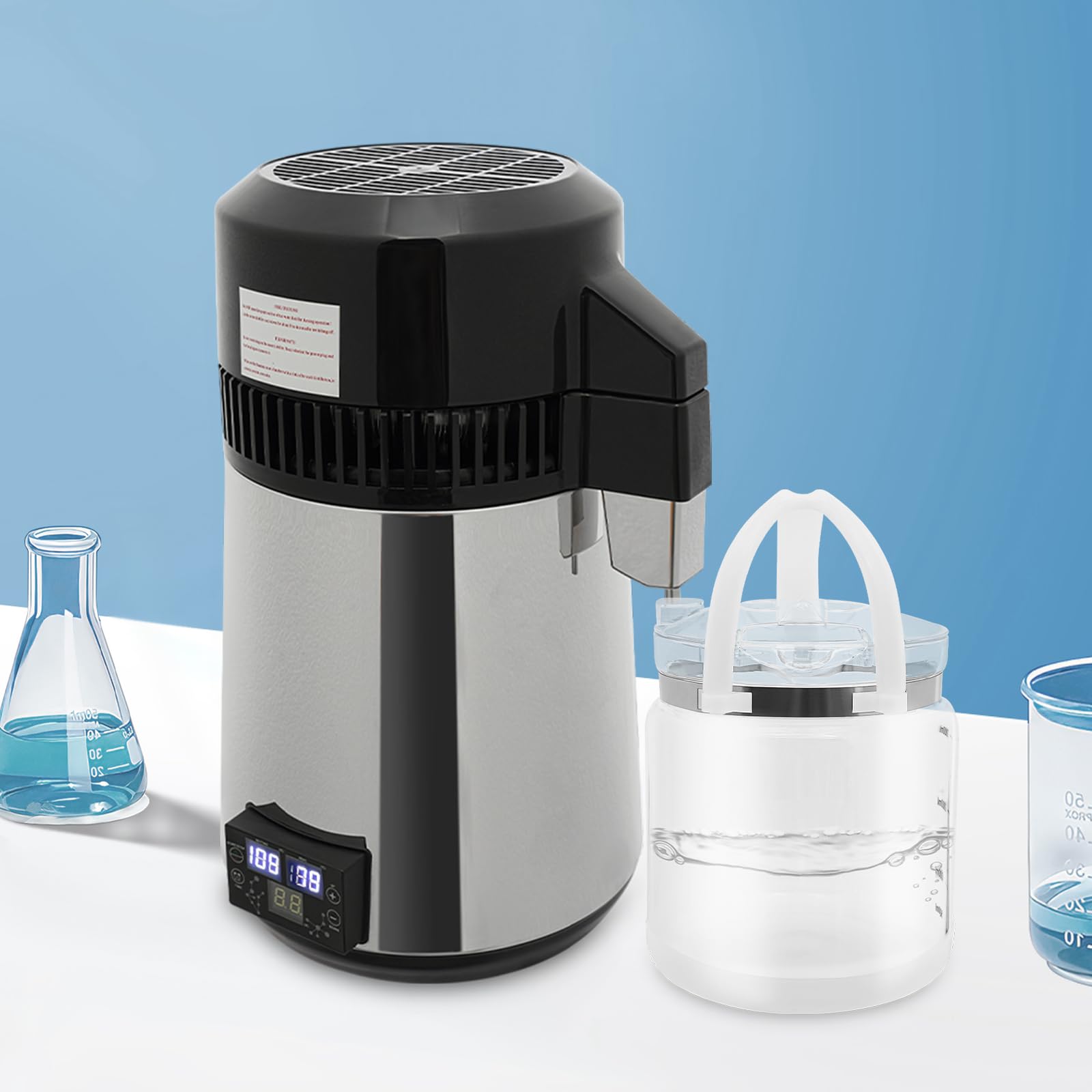 Destylator wody 4 l 800 W ze zbiornikiem na wodę do domu, laboratorium