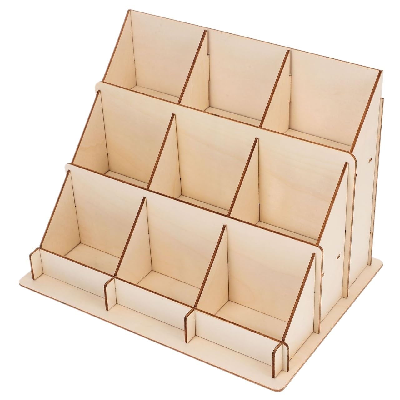 Huwoyg Beige Wooden Card Display Stand For Vendors Business Shelves Shelf Rack Greeting Postcard Shop For Cards