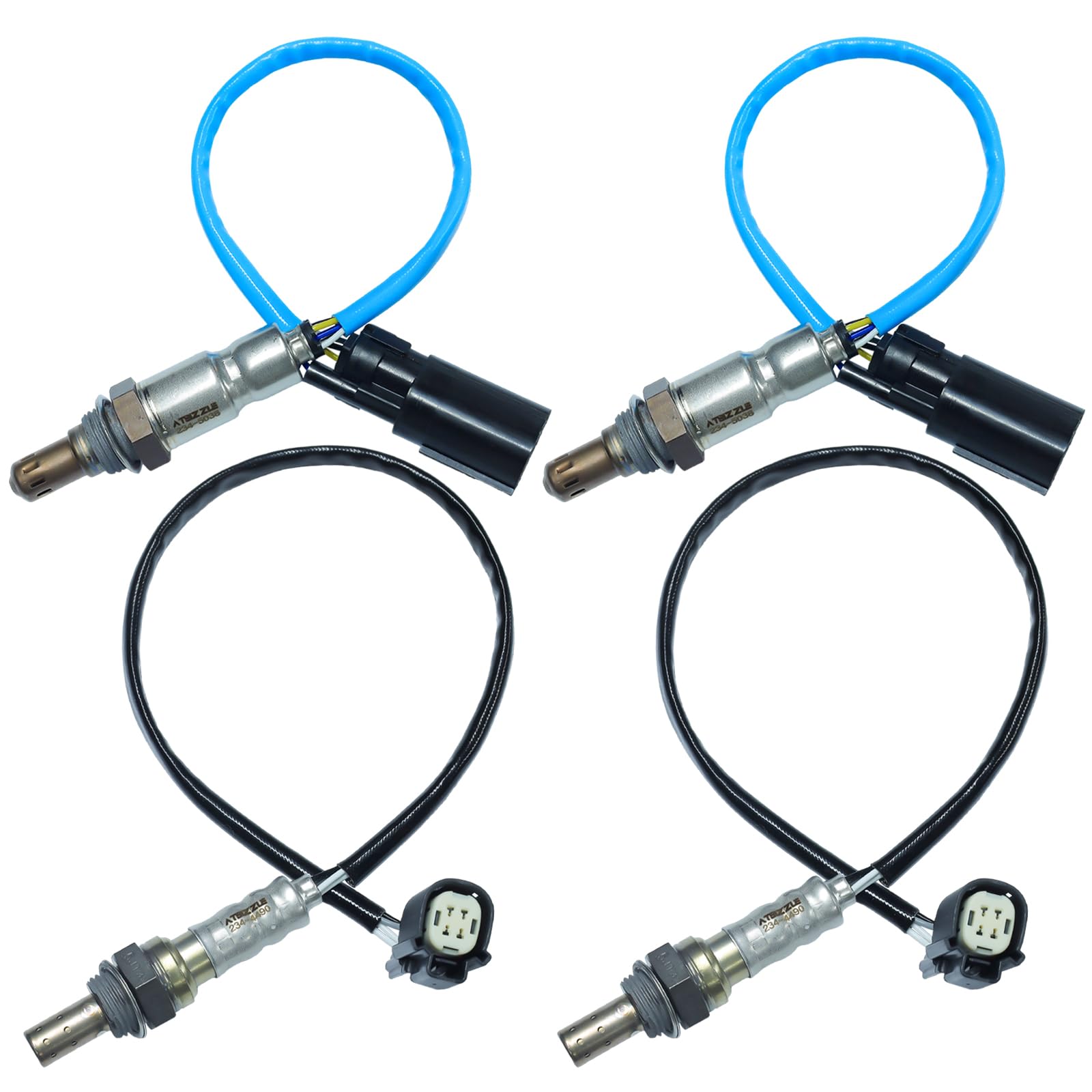Air Fuel Ratio O2 Oxygen Sensor 234-5038 234-4490 Upstream & Downstream Fit for Ford Escape Explorer Fusion F-150 Mustang Edge Flex Taurus, Lincoln MKS MKT MKZ MKX 2011 2012 2013 2014, 4Pcs
