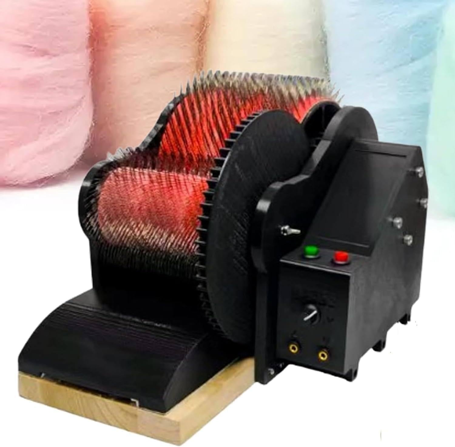 ZIXIAOS Electric Wool Drum Carder Fiber Carding Machine with Brush & Awl, Wool Blending Wheel, Fast Color Mixing, Combing, Spinning, For Combing Blending