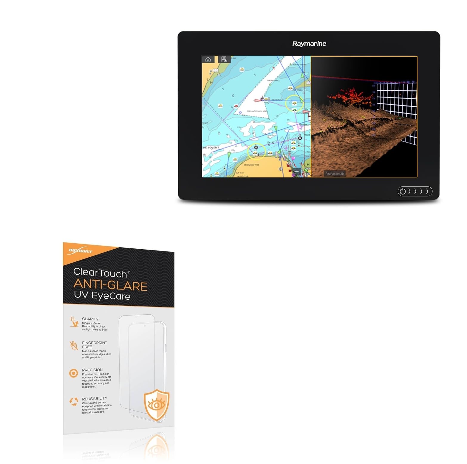 BoxWave Screen Protector Compatible With Raymarine Axiom+ 9 - ClearTouch Anti-Glare Anti-UV EyeCare (2-Pack), Filters out Harmful Blue Light Reduce Fatigue