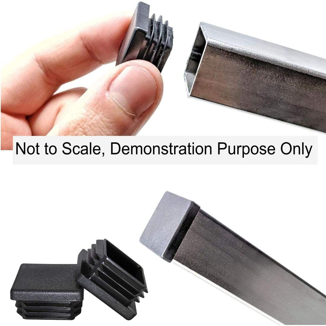 40 Tappi Per Tubi Rettangolari 40x30 Mm HJYZY - Plastica PE, Per Gambe Sedie, Mobili, Nero - Foto 13