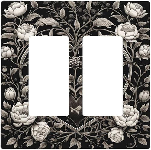 Miniatura 119 de Cubiertas Decorativas para Tomacorrientes Boho Floral Beige Flor y Hoja Botánico 1 Gang Interruptor de Luz Dúplex Placa Cubierta Placas de Boho