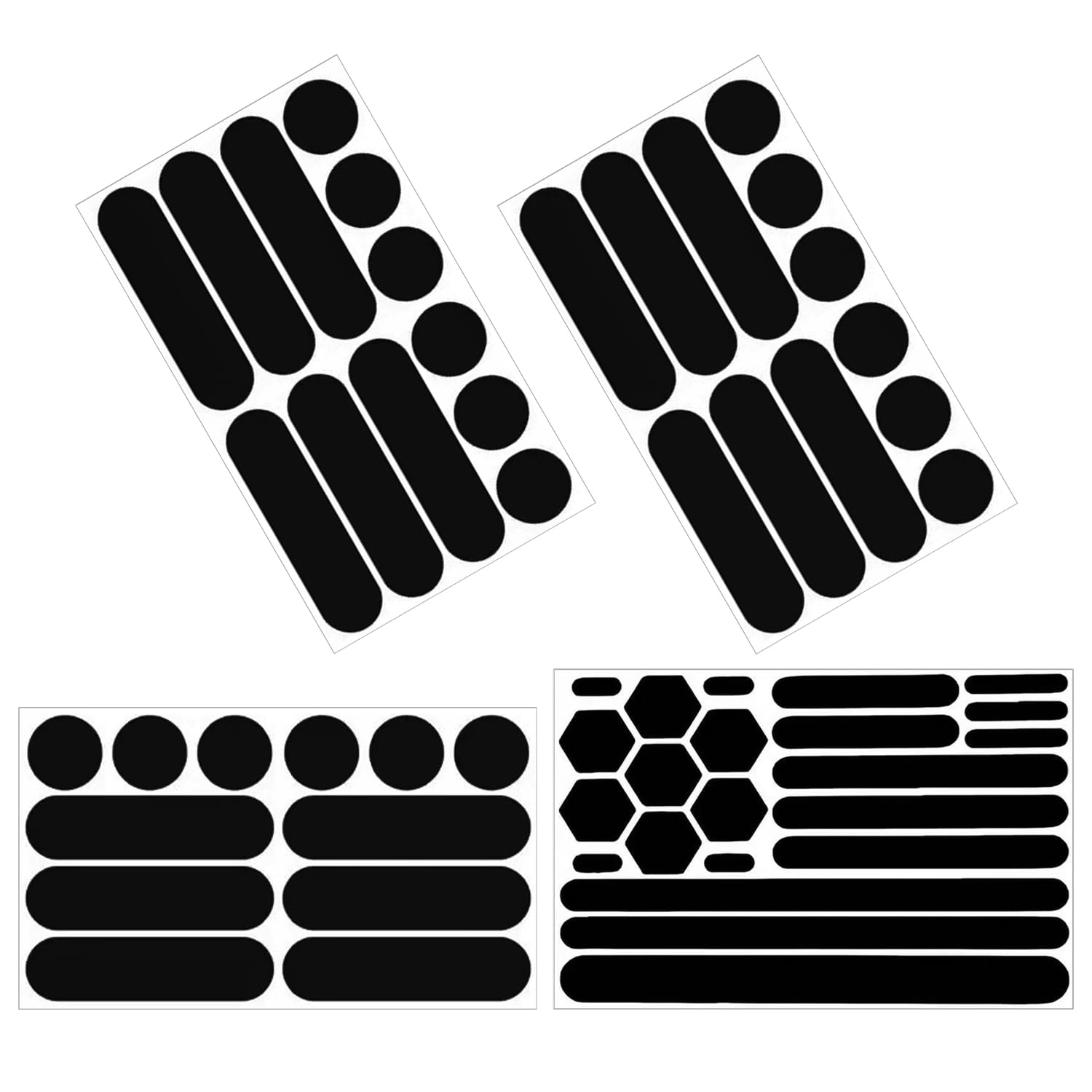 Gdfhbd Black 4 Reflective Helmet Stickers, Night Reflective Stickers, Bicycle Safety Warning Stickers, Suitable For Motorcycles And Mountain Bikes.