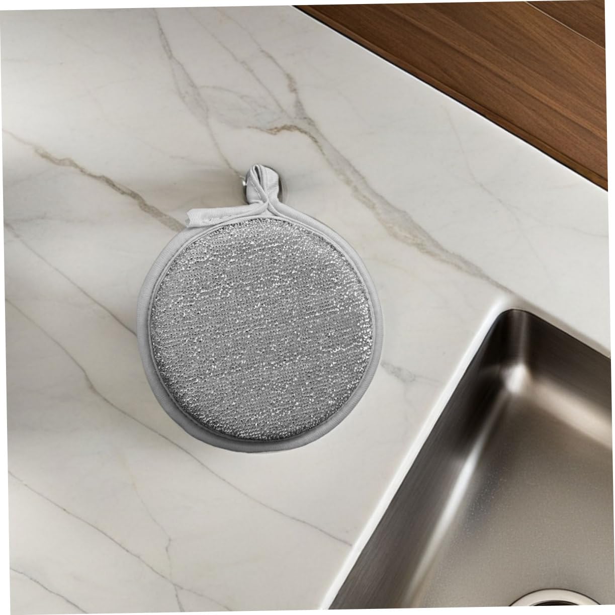 VALICLUD Paquete de 20 Esponjas de Limpieza para Cocina y Baño, Reutilizables, de Doble Cara Nailon y Esponja, Alta Absorción y Antiadherentes Color Plata para Lavar Platos