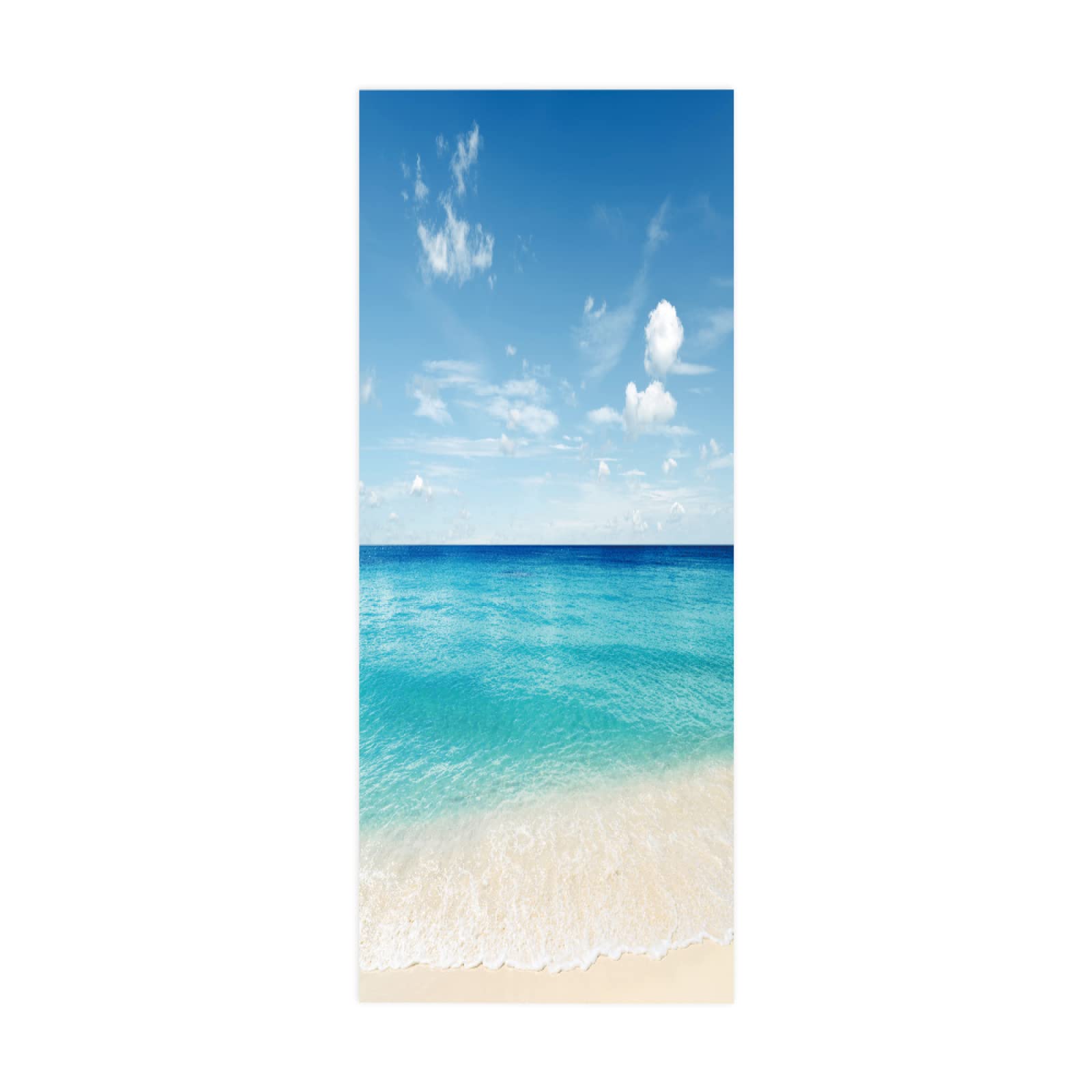 3D Door Stickers Beach and sea Mural Art Sticker Wallpaper Self-Adhesive Decals Removable Vinyl W85 x H205cm