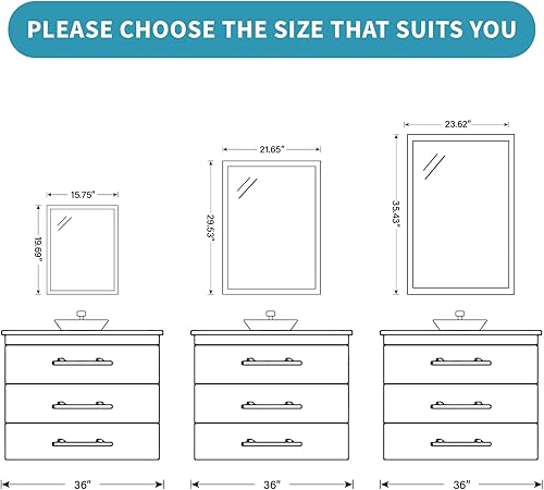 Miniatura 9 de Espejo de pared enmarcado con efecto cobre retro, espejo rectangular de 16 x 20 pulgadas, vidrio templado antidesilvering, marco sostenible y