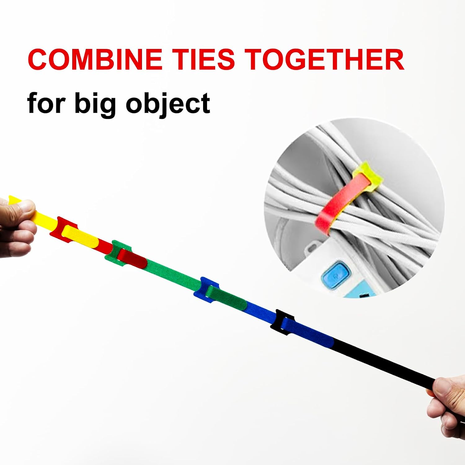 80 PCS Reusable Fastening Cable Ties, Adjustable Hook and Loop Cord Ties, Multi-Purpose Cable Management Ties Wire Ties, Electric Cord Wraps for Computer, TV, Electronics, Assorted Sizes & Colors