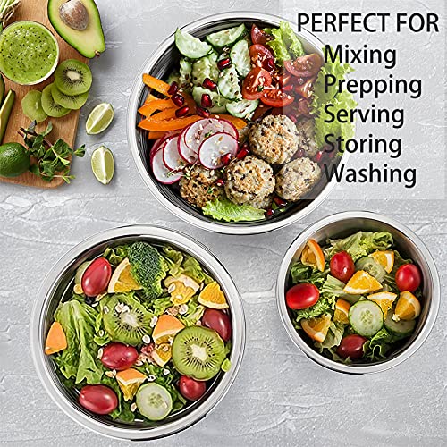 P&P Chef EG-SILO-YMOF Stainless Steel Mixing Bowls With Black Lids Set Of 5 thumb #5