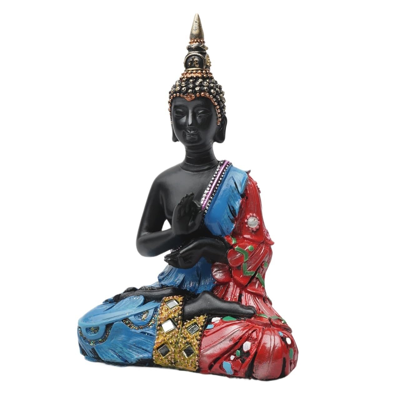 Bouddha thaïlandais noir statuette zen 17cm pour décoration maison